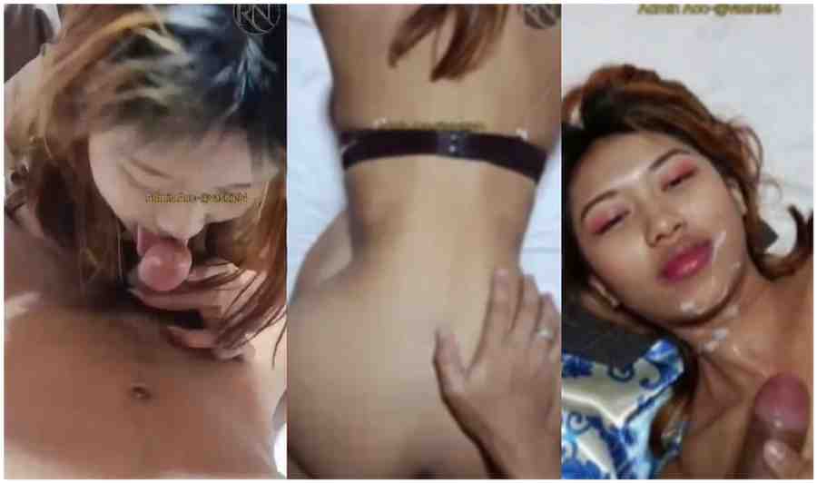 မျက်နှာပေါ် ပန်းခံရတဲ့ မြန်မာမလေး